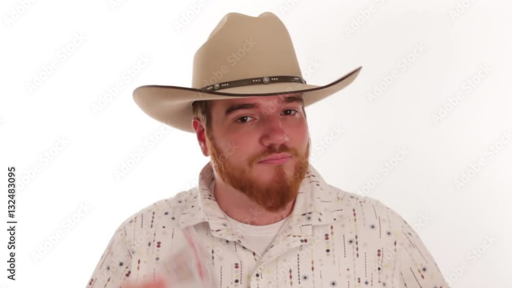 Hipster millennial cowboy with an ace up his sleeve Hipster millennial cowboy with an ace up his sleeve