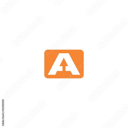 Negative Arrow on A Letter Initial Logo Vector