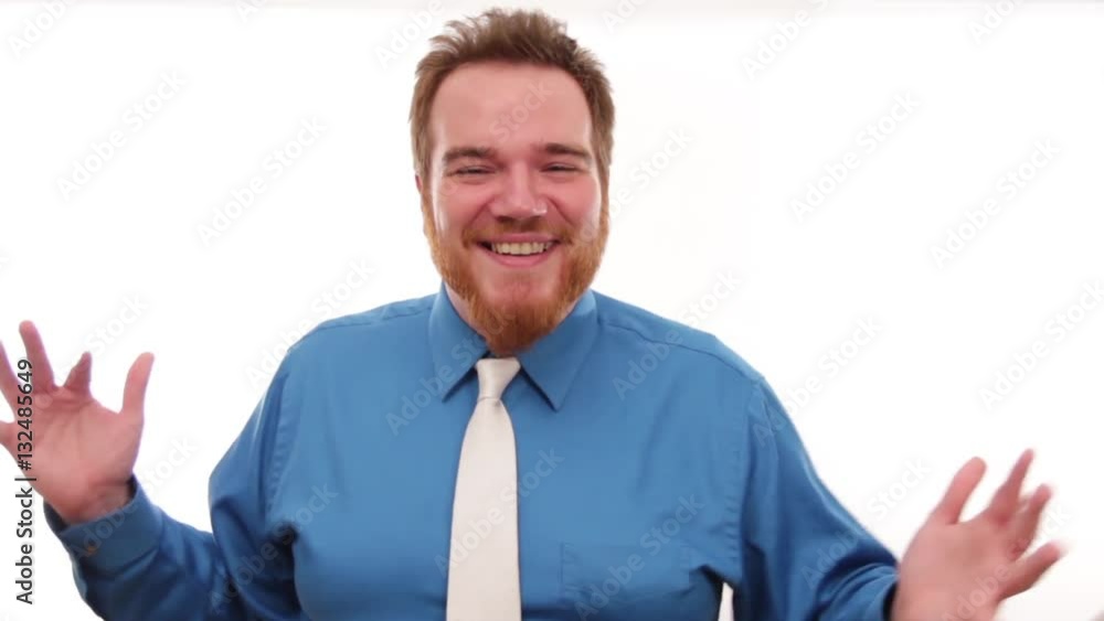 Happy talkative millennial businessman Happy talkative millennial businessman