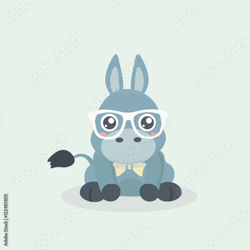 Cute donkey cartoon.