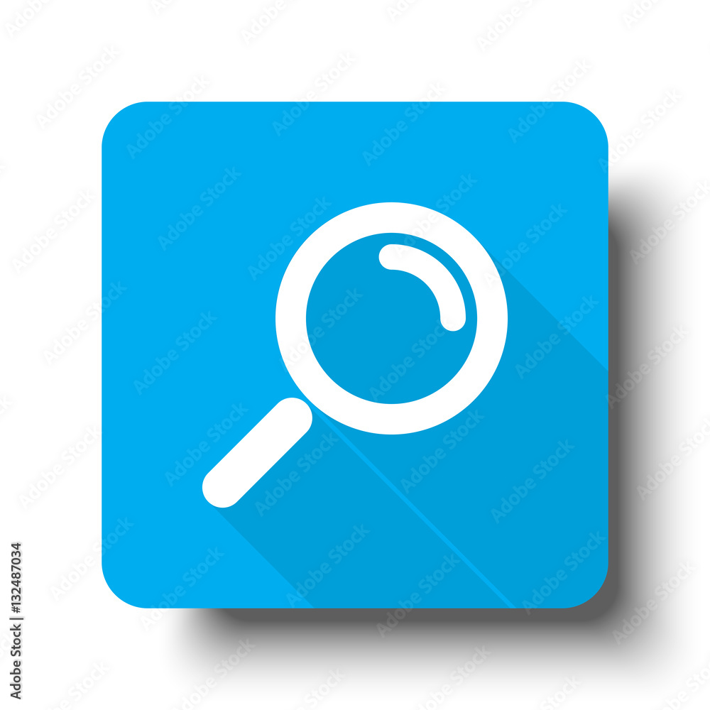 White Magnifying Glass icon on blue web button White Magnifying Glass icon on blue web button
