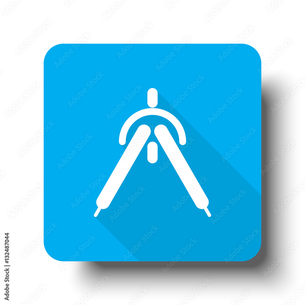 White Drafting Compass icon on blue web button White Drafting Compass icon on blue web button