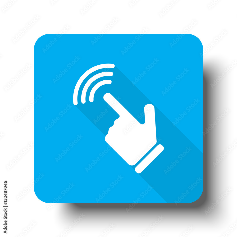 White Touch Screen icon on blue web button White Touch Screen icon on blue web button