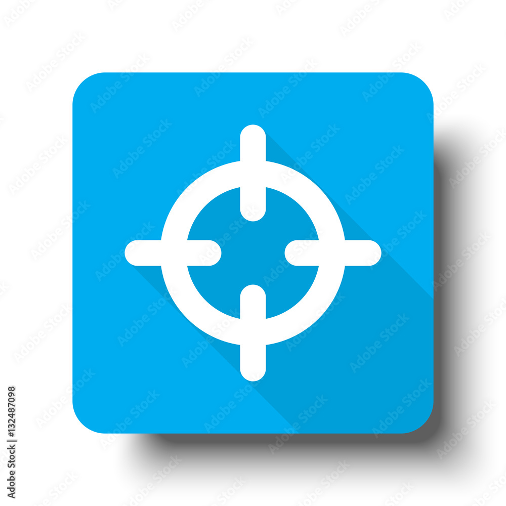 White Scope icon on blue web button White Scope icon on blue web button