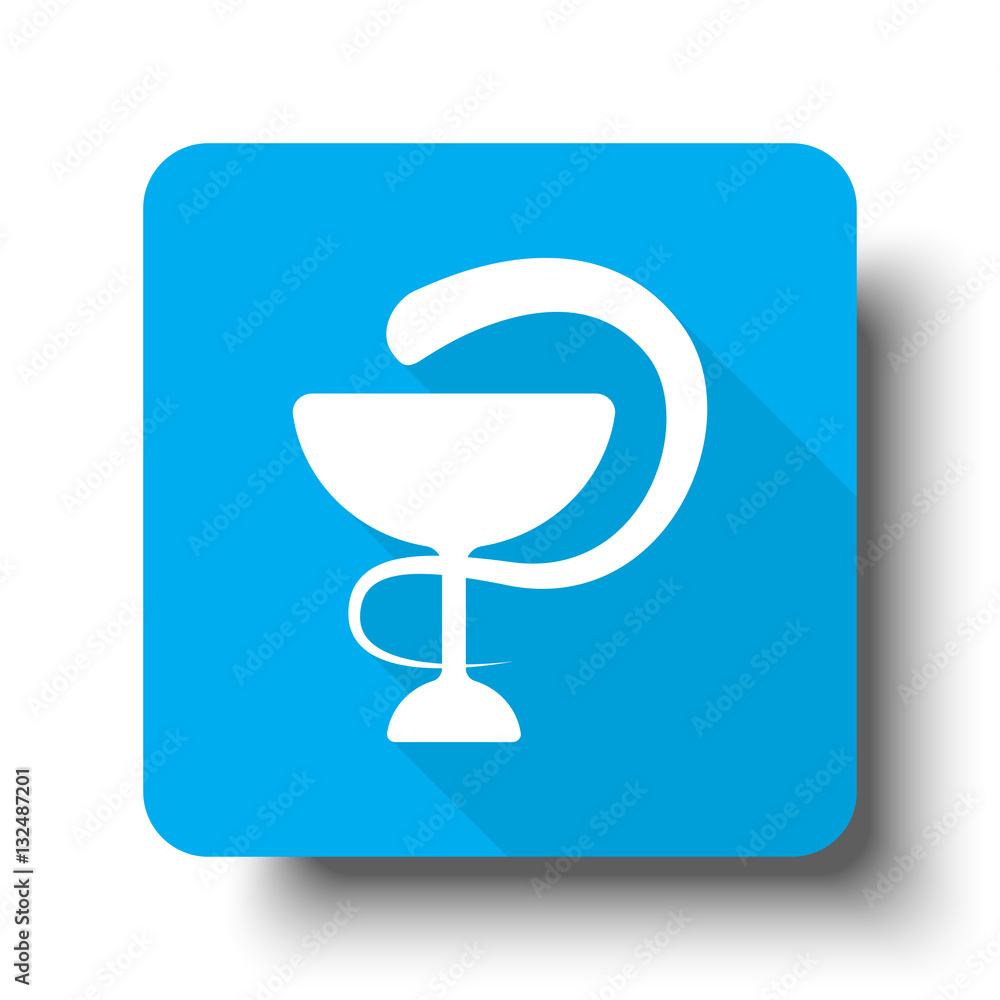 White Medical icon on blue web button White Medical icon on blue web button