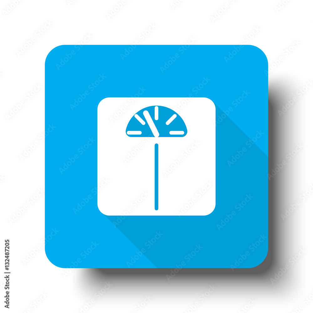 White Personal Scale icon on blue web button White Personal Scale icon on blue web button