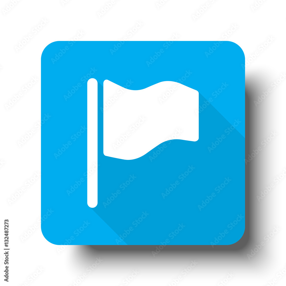 White Flag icon on blue web button White Flag icon on blue web button