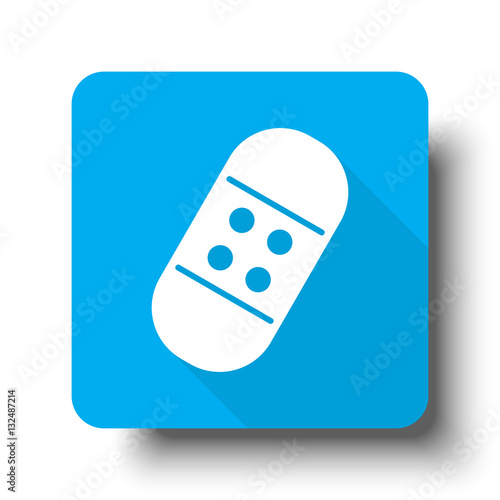 White Adhesive Bandage icon on blue web button