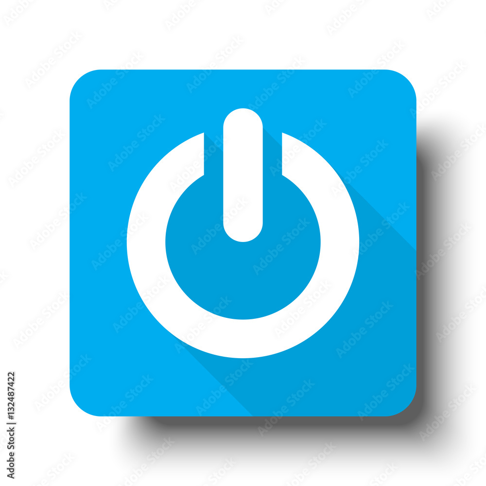 White Power icon on blue web button White Power icon on blue web button
