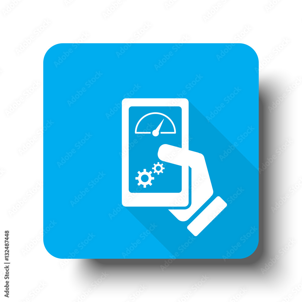 White Smartphone Test icon on blue web button White Smartphone Test icon on blue web button