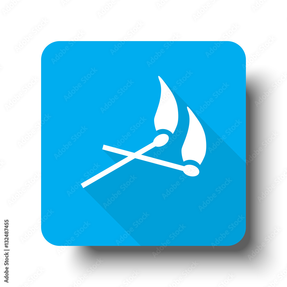 White Matches icon on blue web button White Matches icon on blue web button