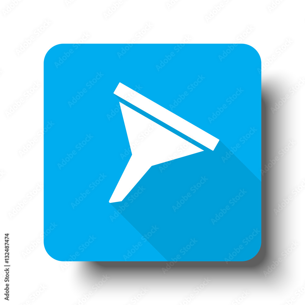 White Funnel icon on blue web button Stock Vector Adobe Stock