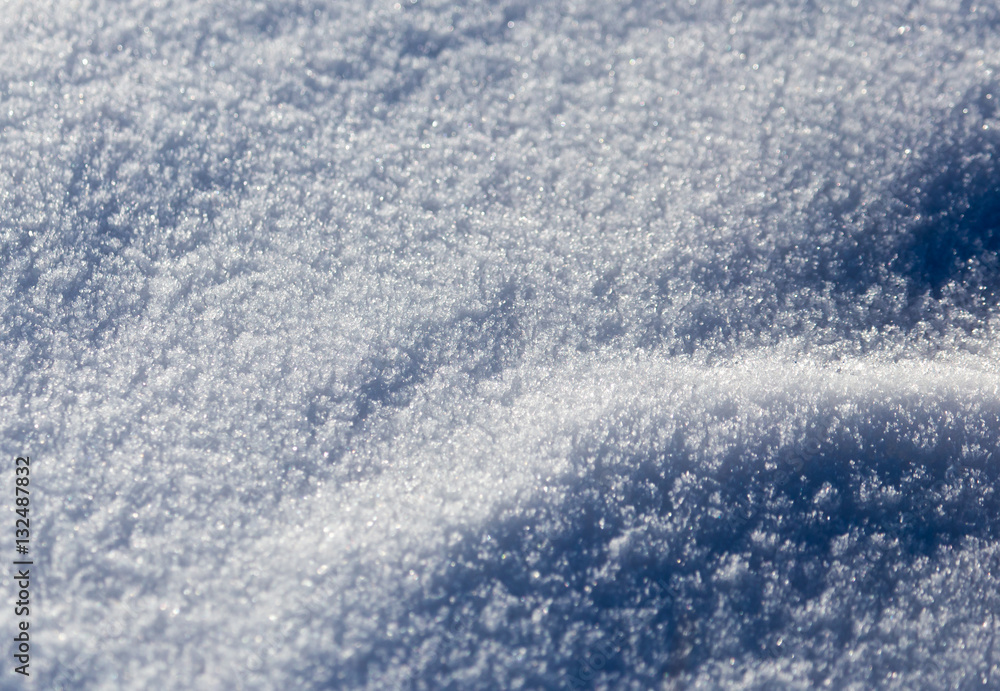 Snow in nature as a background