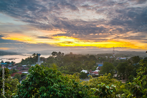Sunrise at Khong Chiam, Ubon Ratchathani of Thailand.