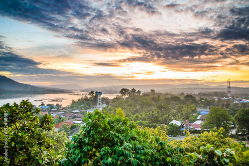 Sunrise at Khong Chiam, Ubon Ratchathani of Thailand.