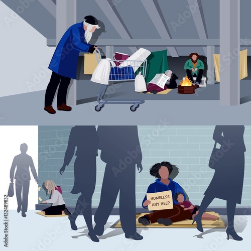 Homeless People Flat Compositions