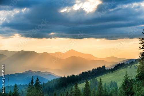 Beautiful sunset in the mountains © Pavlo Vakhrushev