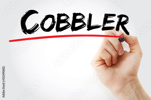Hand writing Cobbler with marker, concept background