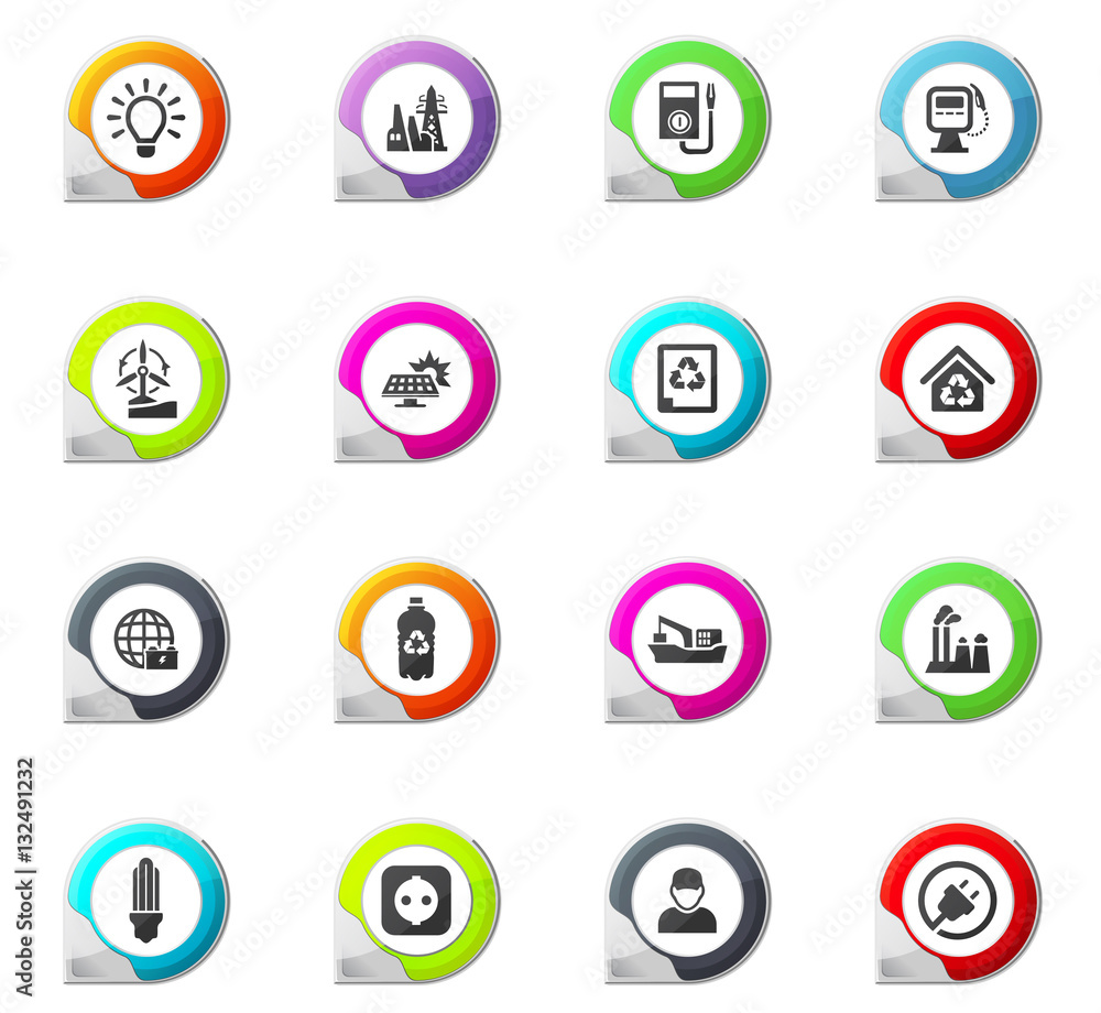 Alternative energy icons set Alternative energy icons set