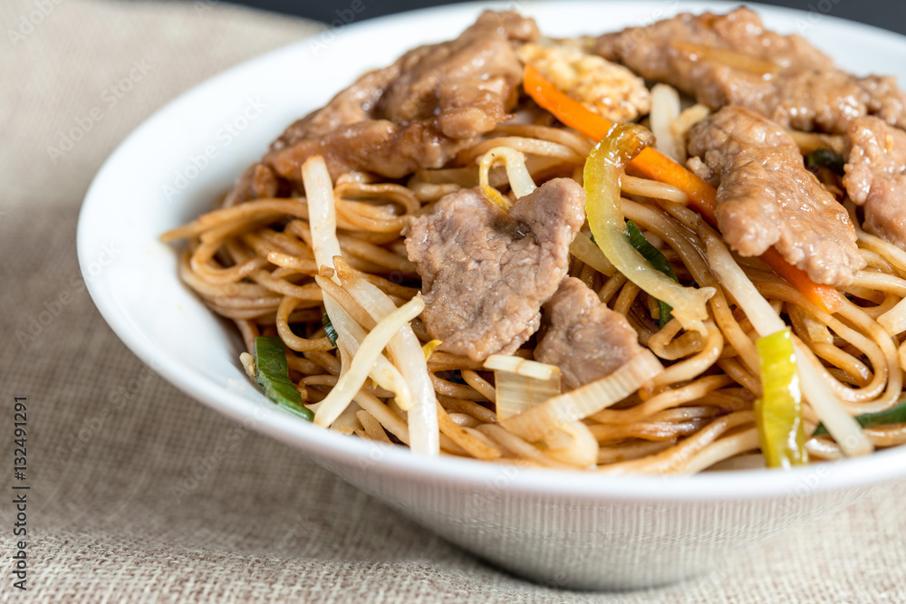 fried noodle asian food on the table fried noodle asian food on the table