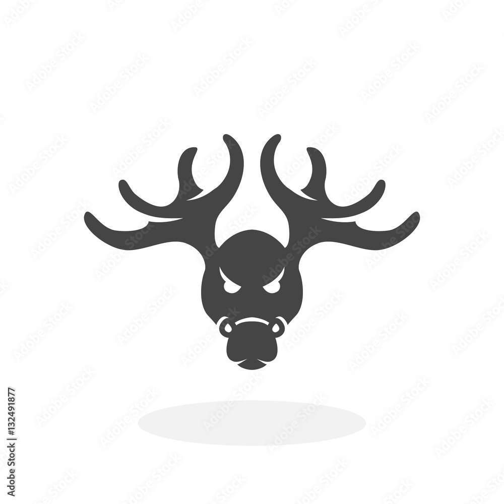 Christmas deer Icon. Vector logo on white background Christmas deer Icon. Vector logo on white background