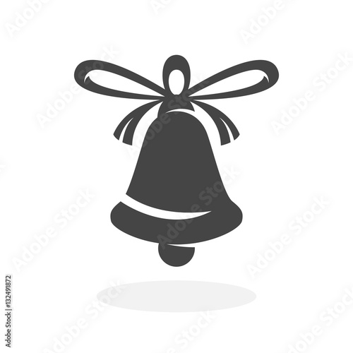 Christmas bell Icon. Vector logo on white background