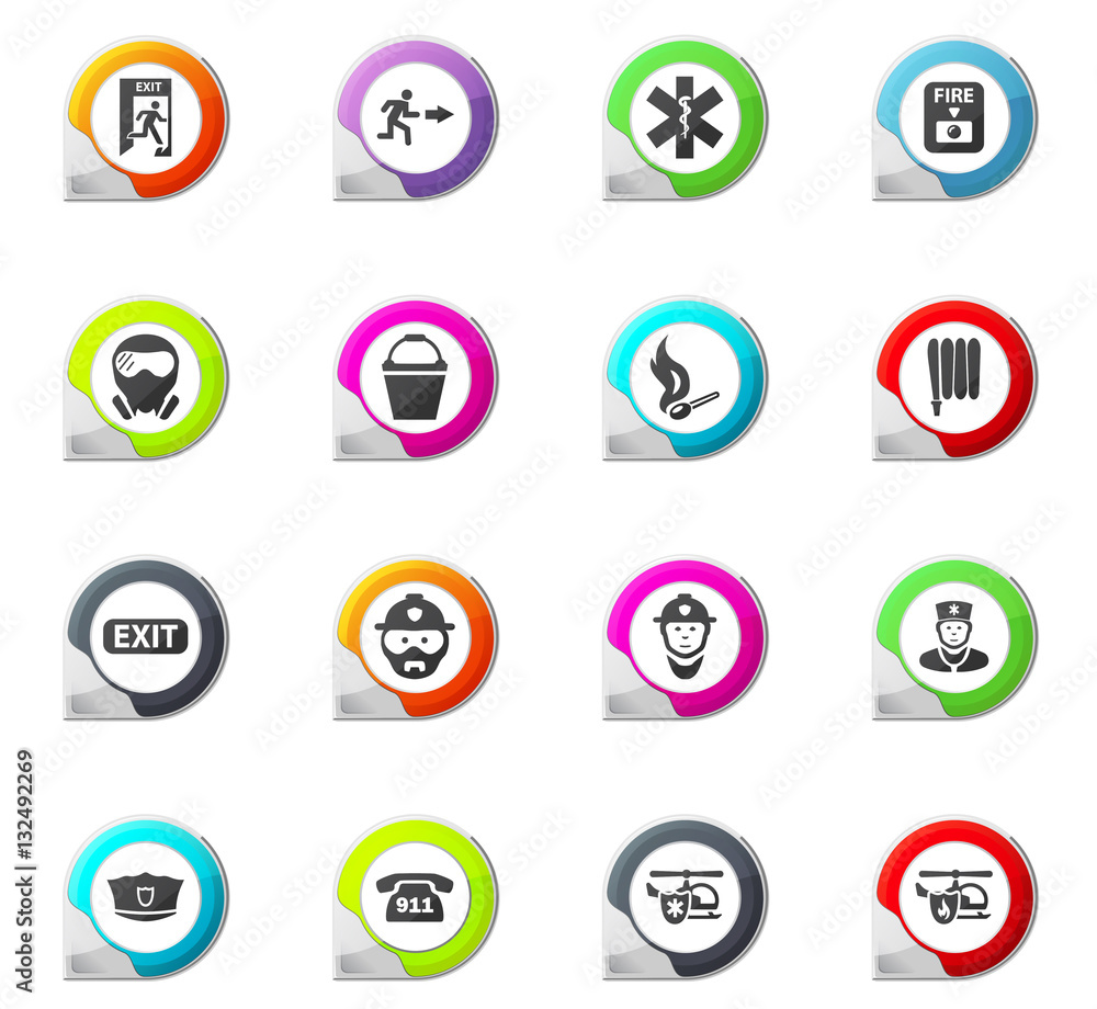 Emergency icons set Emergency icons set