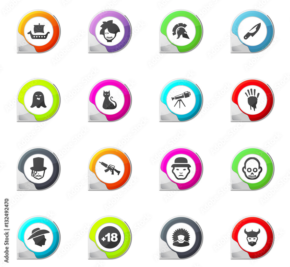 Genres of cinema icons set Genres of cinema icons set