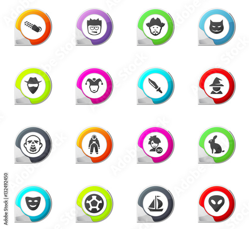 Genres of cinema icons set