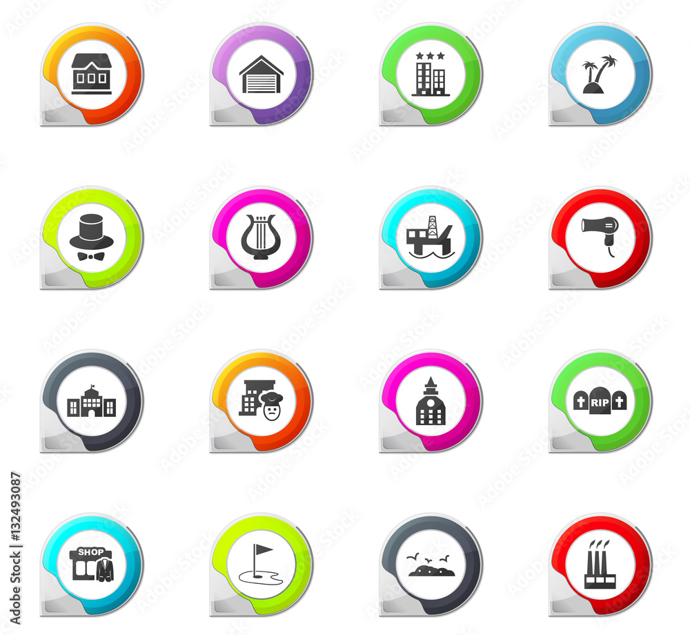 Infrastucture of the city icons set Infrastucture of the city icons set