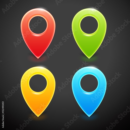 Free Download Vector Colorful Map Markers - GFXLoad
