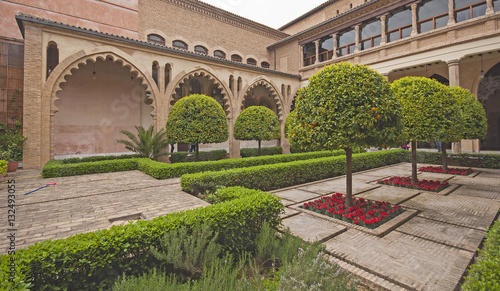 Gardens of the aljaferia alcazar of Zaragoza Spain