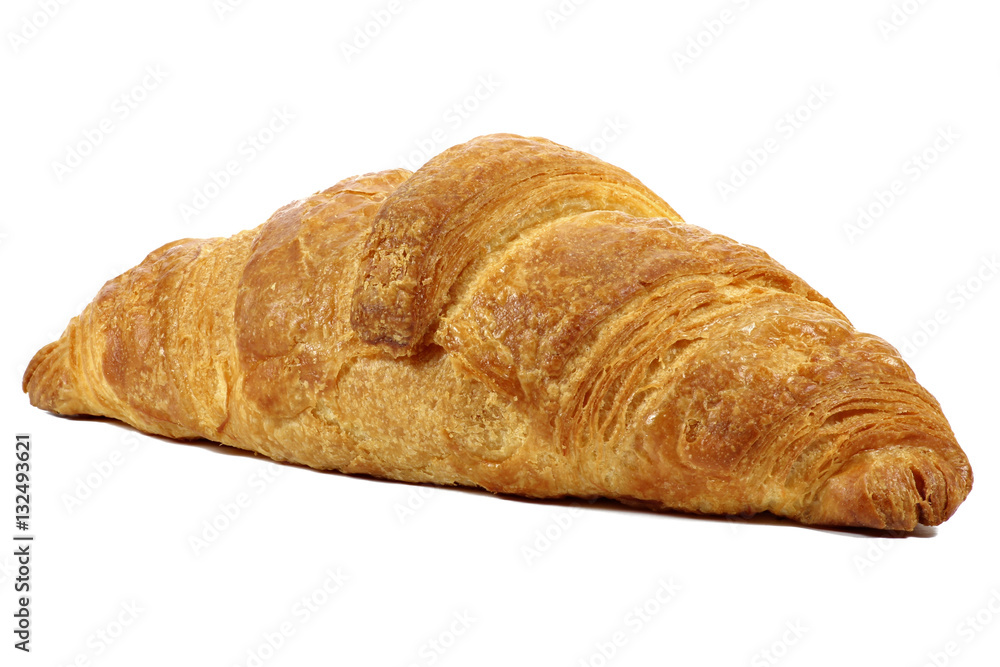 Buttercroissant isoliert auf weißem Hintergrund