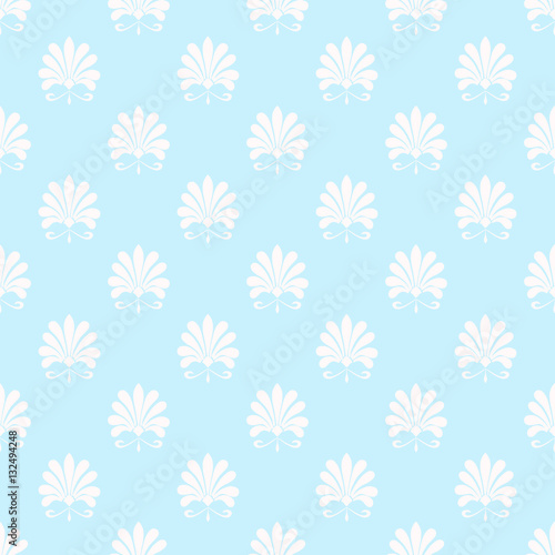 Victorian ornamental seamless pattern. Light blue background.