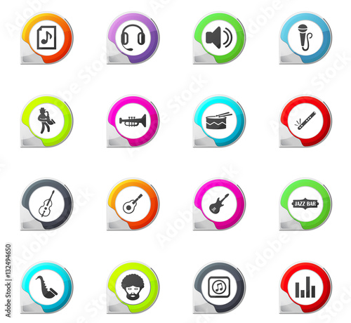 Jazz and Blues icons set