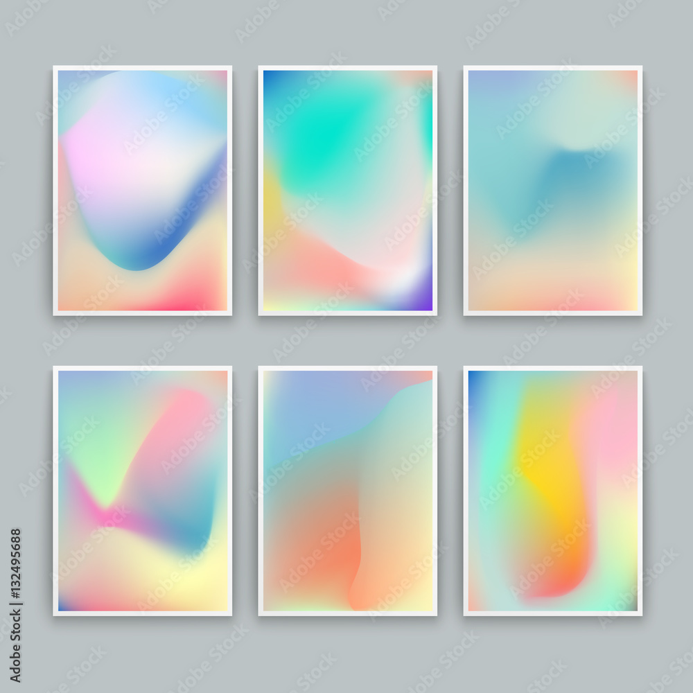 Fototapeta premium Vivid Gradient Backgrounds. Set of vector colorful posters