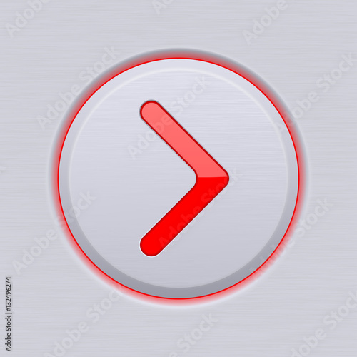 Round Next button. Red arrow icon