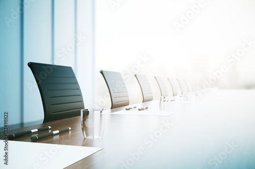 Conference table closeup photo