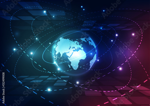 vector digital global technology concept, abstract background