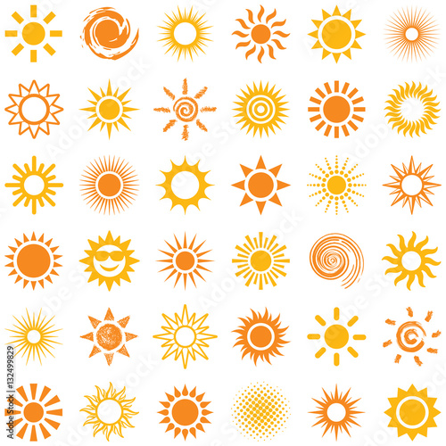 Sun icon collection - vector illustration  photo