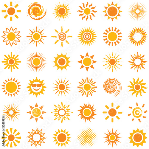 Sun icon collection - vector illustration 