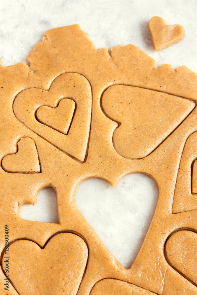 Making heart shaped cookies Making heart shaped cookies