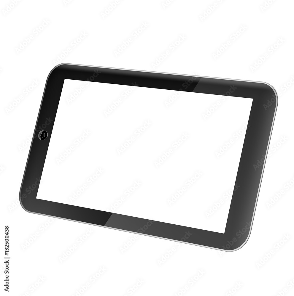 Black tablet pc computer with blank screen isolated on white background Black tablet pc computer with blank screen isolated on white background