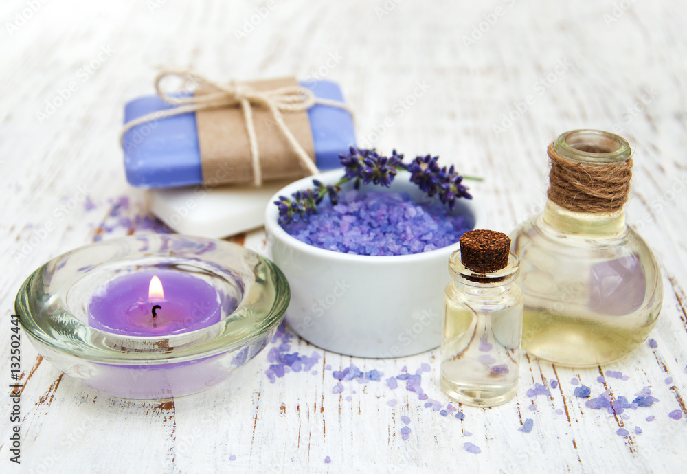 Lavender, sea salt and candle Lavender, sea salt and candle