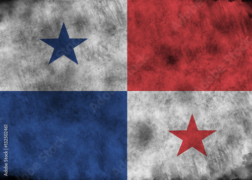 Grunge Panama flag.