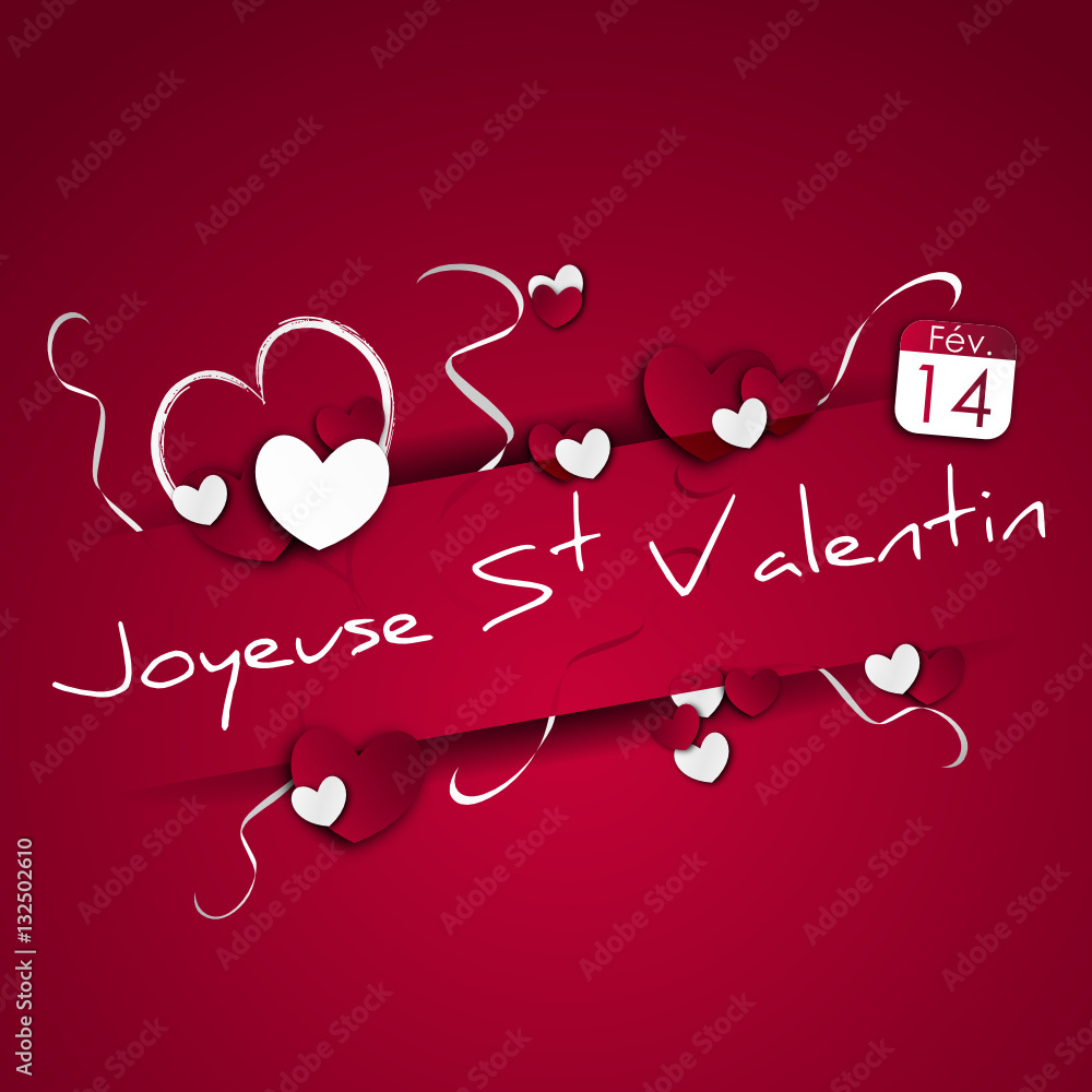 Joyeuse Saint Valentin 14 février Stock Vector | Adobe Stock