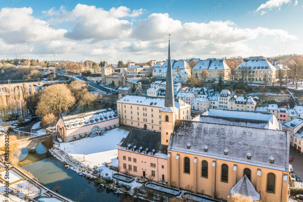 Snowy winter in Luxembourg city