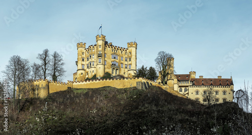 Hohenschwangau castle in the Bavarian Alps on asunny day, Germany photo