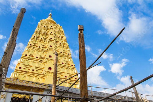 Bodhgaya Stupa or Phuthakaya Pagoda at Sangklaburi, Kanchanaburi photo