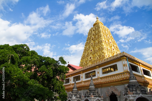 Bodhgaya Stupa or Phuthakaya Pagoda at Sangklaburi, Kanchanaburi photo